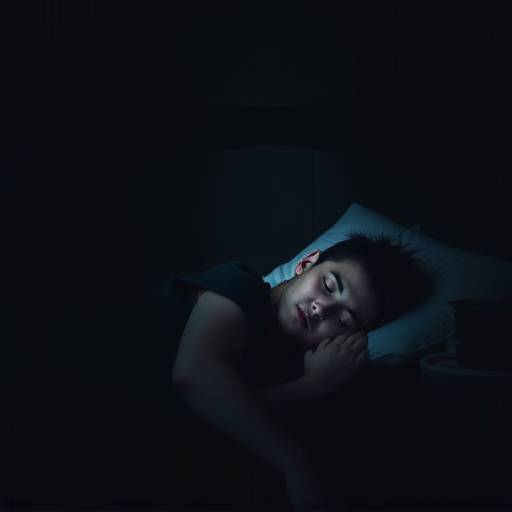 A person sleeping peacefully in a dark and quiet room, emphasizing the importance of sleep hygiene