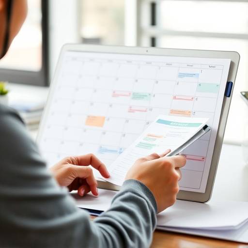 Person effectively managing their schedule with a planner