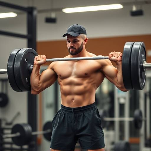 Person lifting weights at the gym, focusing on form